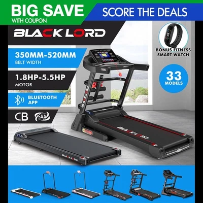 BLACK LORD Treadmill Electric Home Gym Exercise Run Machine Incline Fitness - image 1 of 4