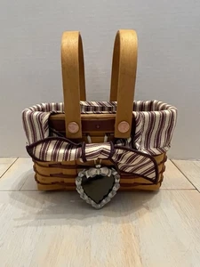 Longaberger Picture Perfect Sweetheart Basket Liner Protector Tie-on Purple 1998 - Picture 1 of 9