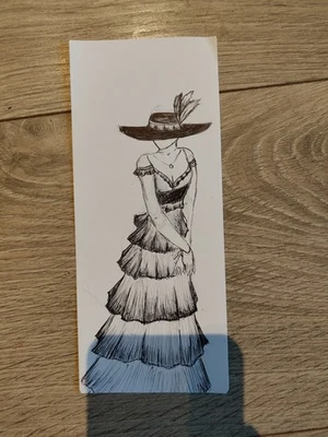 Marcador señora pintura original aceo Foto 1 de 3