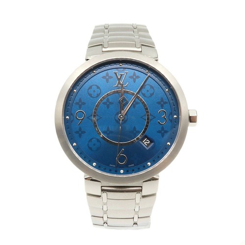 LOUIS VUITTON（LV） Louis Vuitton Tambour Orologio Quarzo Uomo e Donna Slim Cinturino Metallo Blu QA150Z