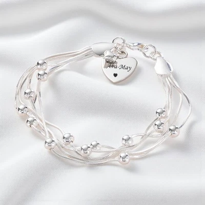 Graviert Armband, Personalisiert Mit Jeden Gravur Geschenk für Tochter, Mum Usw - Bild 1 von 4