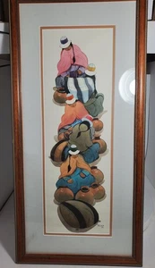 Re Valde - Framed Contemporary Watercolour, Peruvian Figures, Beautiful Colors - Picture 1 of 17