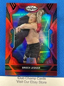 2022 #239 Brock Lesnar Panini Chronicles Certificado WWE Rojo Paralelo 155/199 - Imagen 1 de 3