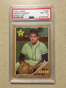 1962 Topps #156 Merritt Ranew PSA 8 NM-MT GREEN TINT COLTS - Picture 1 of 2