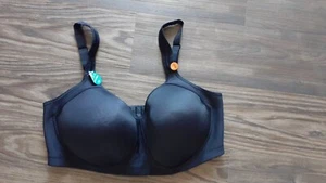 Nuevo con etiquetas Sujetador alisador Vanity Fair 40DD negro convertible ajustable de 4 ganchos - Imagen 1 de 6