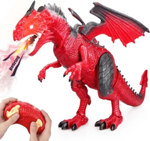 Remote Control Dinosaur,Dragon Toy for Kids Boys Girls Red Dragon Figures Learni - Picture 1 of 7
