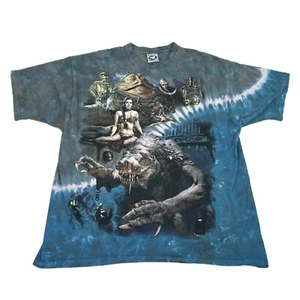 Vintage 1998 Liquid Blue Star Wars Jabbas Palace AOP Tie Dye T Shirt Size XXL - Picture 1 of 12