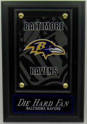 DIE HARD FAN BALTIMORE RAVENS LOGO CARD PLAQUE FOR YOUR MAN CAVE WALL DECOR Cover