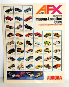 Vintage Aurora AFX HO scale 4 Page Color Fold Out 1970's Catalog Brochure NICE - Picture 1 of 7
