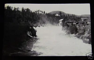 Linterna mágica de vidrio diapositiva CASCADA EN PAPERMILL C1920 FOTO DE NORUEGA - Imagen 1 de 2