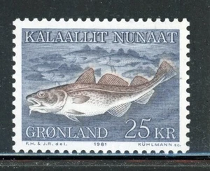 GREENLAND 140 SG130 MNH 1981 25k Atlantic Cod CV$9 - Picture 1 of 1