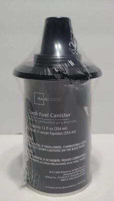 Mainstays Torch Fuel Canister Replacement 12 fl oz Metal w/ Snuffer No Fuel NEW - Image 1 of 2