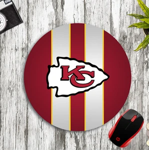 KANSAS CITY CHIEFS CUSTOM 8" ROUND NEOPRENE MOUSEPAD DESK MAT SCHOOL HOME OFFICE - Picture 1 of 1