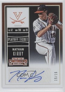 2015 Contenders College Playoff Ticket /15 Nathan Kirby (Looking Down) Auto