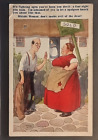 Komiksowa pocztówka ok. 1920 gruba żona walcząca mąż spalpeen dom wyprzedaż sprzedana