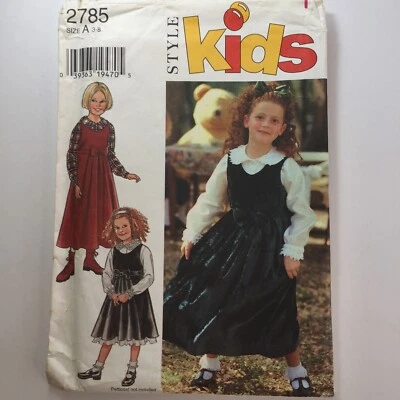 Style 2785 Girls Child Bodice Dress Round Collar Shirt Classic New Uncut Pattern - Image 1 of 4