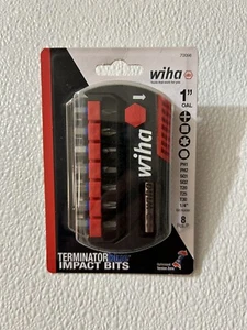 Zwei (2) Wiha 70098 8 Stk. Terminator Blue Impact Bit-Sets & magnetische Bithalter - Bild 1 von 6