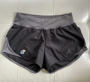 Adidas Kansas Jayhawks 3” Running Shorts XS Climalite Black Grey - Picture 1 of 6