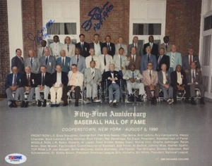 Joe Morgan & Jim Palmer Signed 1990 Hall of Fame Group Photo PSA/DNA Auto - Picture 1 of 1