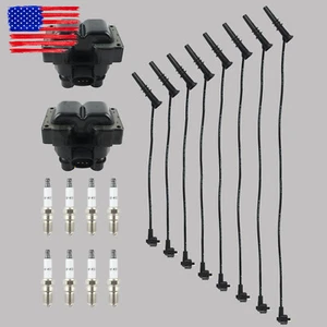 2 Ignition Coil Pack 8 Spark Plugs and Wire set for Ford Expedition FD487 SP432 - Picture 1 of 13
