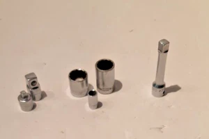 Craftsman USA 6 Pc. Socket Set Lot. V Series. 3 Sockets, 2 Adapters, 1 Extension - Imagen 1 de 11