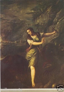 POSTAL DE TIZIANO SANTA MARGARITA MUSEO DEL PRADO PAINTING POSTCARD TP10163 - Bild 1 von 1