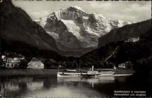 Binnenschiff Dampfer bei Interlaken Schweiz s/w Ansichtskarte Postkarte 1939 - Picture 1 of 2