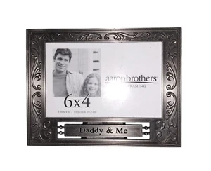 Aaron Brothers Silver Daddy & Me Picture Frame, Photo Size 6x4 - Picture 1 of 2
