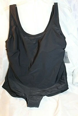 Traje de baño de una pieza para mujer Catherines negro liso talla grande 18 W ~ 2X traje de baño ~ nuevo con etiquetas Foto 1 de 4