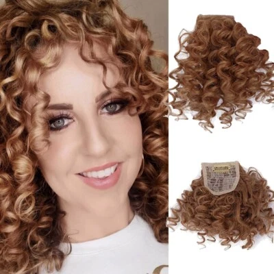 Clip in Kinky Curly Bangs Synthetic Front Fringe Wispy Afro Bangs Hair Extension - Image 1 of 4