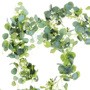 Eucalyptus Garland: Artificial Eucalyptus Leaves Garland - 2m Natural-Looking - Picture 1 of 14