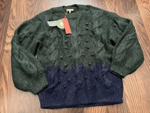 The Sunday Collective Alpaca Sweater Kids Size 10-11 Green/Blue NWT - Picture 1 of 9