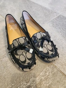 Authentic Coach Frida Loafers w Black & White Signature Logo 9.5 - Picture 1 of 7