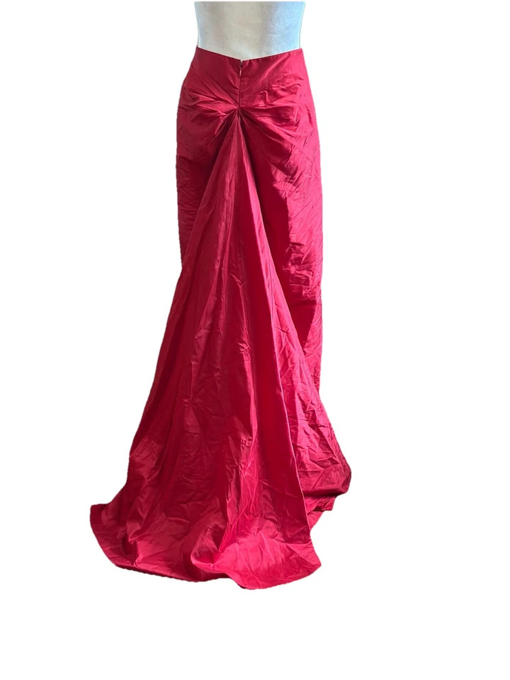 Worth 100% Silk Mermaid Skirt With Train Maxi Long Formal Prom Size S6 Red - Image 1 of 4