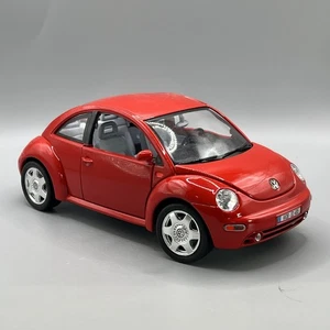 Burago 1/18 Scale VW Volkswagen New Beetle Red Diecast Model Boxed 3342 MIB - Picture 1 of 11