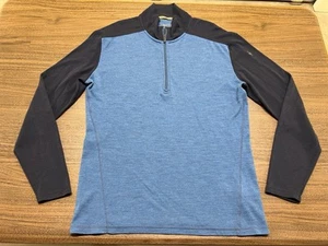 SmartWool Merino 250 1/4 Zip Two-Tone Blue Long-Sleeve Pullover - XL - Picture 1 of 6