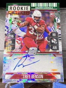 2024 Trey Benson Contenders Optic Green Pulsar Rookie Ticket Auto #119 21/25 - Bild 1 von 2