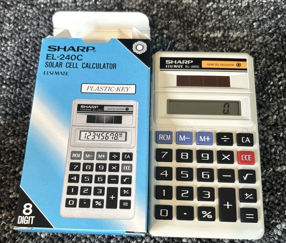 Sharp EL-240c Solar Calculator New Boxed - Image 1 of 4