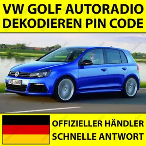 ✅VOLKSWAGEN GOLF AUTORADIO DEKODIEREN PIN CODE FÜR ALLE MODELLE RNS RCD MFD✅ - Bild 1 von 4