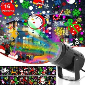 Christmas Party Lights Snowflake Projector Light Led Stage Light Rotating Xmas P - Picture 1 of 14