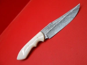 Muster Damast Custom Handmade Jagdmesser Kamelknochengriff KO6 - Bild 1 von 11