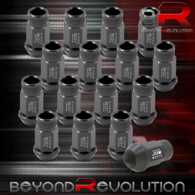 JDM 16PC Gray Wheel Lug Nut M12X1.5MM Pitch Thread Open Ended Extended Aluminum - Image 1 of 3