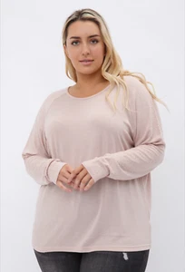 Dreamy Sand Beige Tunic Top w/Stones on Long Sleeves, Vocal Apparel 1X-3X, USA - Picture 1 of 10