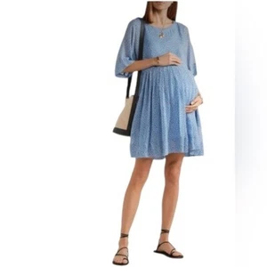 Hatch - Lucia Empire Waist Floral Maternity Oversized Mini Dress Sz 0/XS - Picture 1 of 11