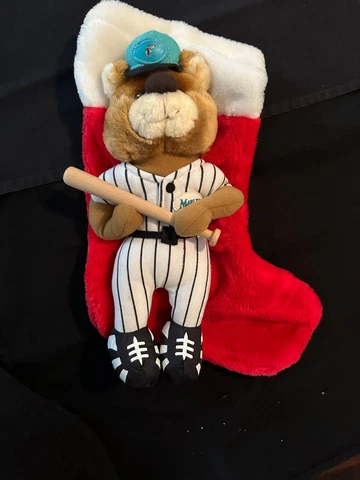 Florida Marlins MLB Christmas Stocking Uniform Bear Wood Bat Vint 1993 New Condi Cover