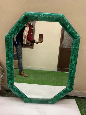 Natural Malachite Gemstone Wall Hanging Mirror Handmade Luxury Home Living Decor Cover