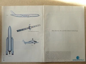 8/1995 PUB AEROSPATIALE AIRBUS A340 ARIANE V TIGER SATELLITE ORIGINAL AD - Picture 1 of 1