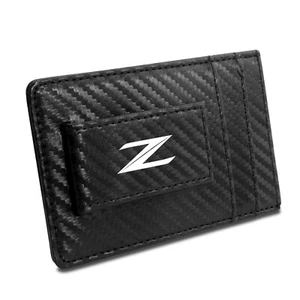 Nissan 370Z Z Logo Slim Black Carbon Fiber RFID Card Holder Wallet - Picture 1 of 5