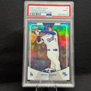 2024 shohei ohtani 50/50 HR #4 Card #5 LA Dodgers Baseball refractor PSA 9 - Bild 1 von 4