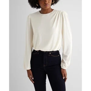 Express Skimming Crew Neck Puff Sleeve Bodysuit S - Bild 1 von 5